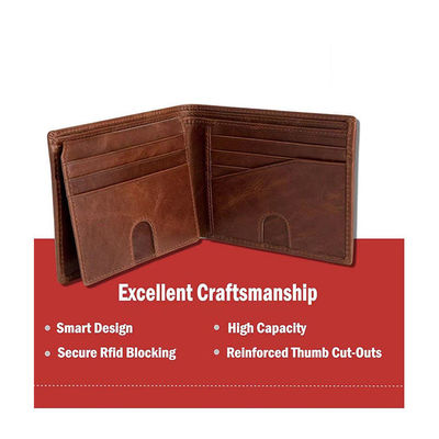 Luxury Vintage Designer Slim RFID Men's Leather Wallet with GENUINE LEATHER Material
