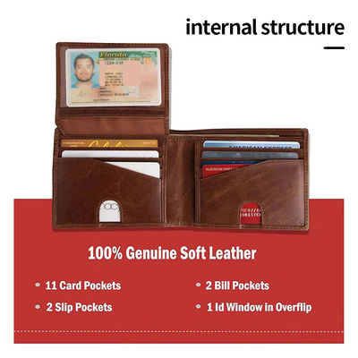 Luxury Vintage Designer Slim RFID Men's Leather Wallet with GENUINE LEATHER Material