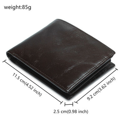 Customized Leather Men's Wallet with Hot Stamping Logo and RFID Blocking Technology
