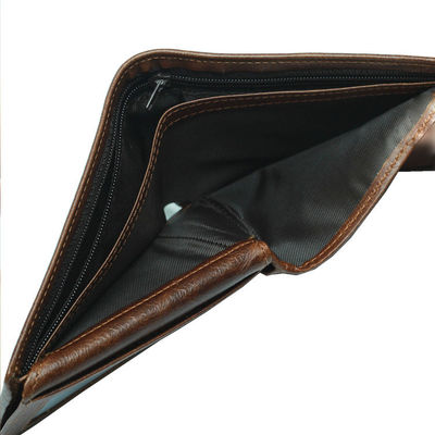 Customized Leather Men's Wallet with Hot Stamping Logo and RFID Blocking Technology