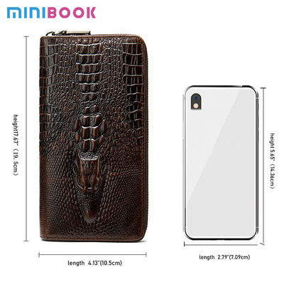 Minibook Credit Leather Wallet with Long Zipper Luxury Handbags