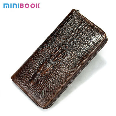 Minibook Credit Leather Wallet with Long Zipper Luxury Handbags