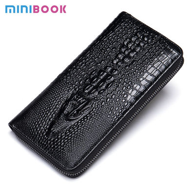 Minibook Credit Leather Wallet with Long Zipper Luxury Handbags