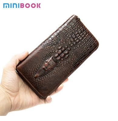 Minibook Credit Leather Wallet with Long Zipper Luxury Handbags