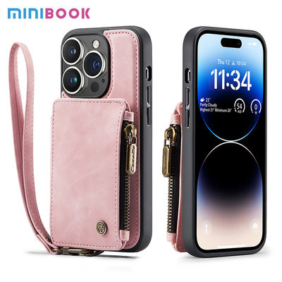 Wireless Charging Shockproof Leather Mobile Phone Cover for iPhone 14 Pro Max