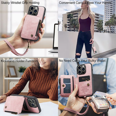 Wireless Charging Shockproof Leather Mobile Phone Cover for iPhone 14 Pro Max
