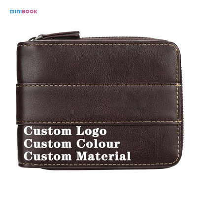 3 Colors Minibook Customized Men's Short Version Buckle Multi-card Coin Three Fold Zipper Wallet