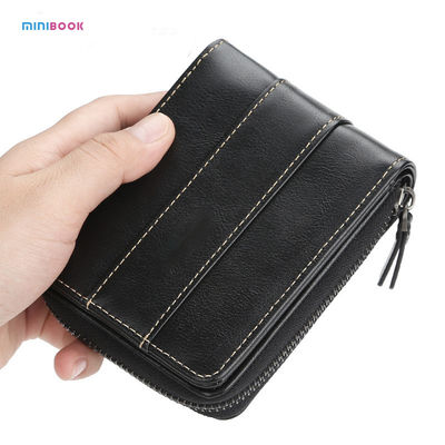 3 Colors Minibook Customized Men's Short Version Buckle Multi-card Coin Three Fold Zipper Wallet