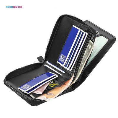 3 Colors Minibook Customized Men's Short Version Buckle Multi-card Coin Three Fold Zipper Wallet