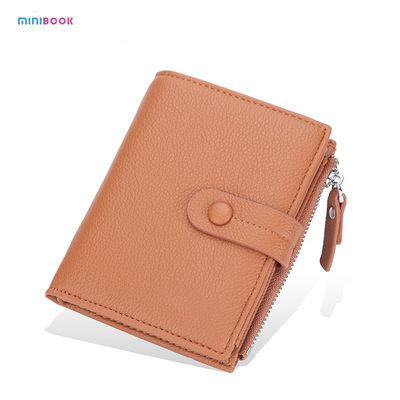 Minibook Short Cross Section Leather Multifunctional Casual Coin Wallet for Women