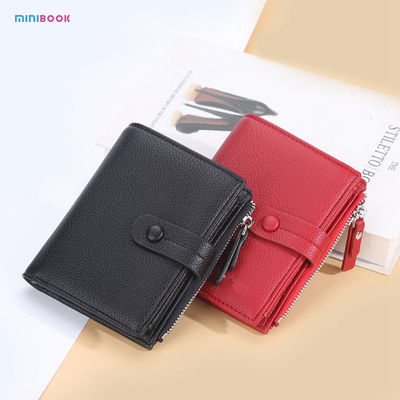 Minibook Short Cross Section Leather Multifunctional Casual Coin Wallet for Women