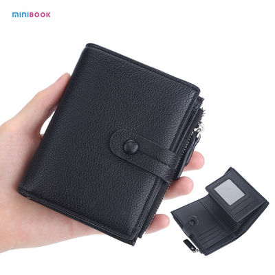 Minibook Short Cross Section Leather Multifunctional Casual Coin Wallet for Women