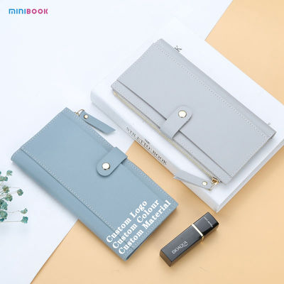 Ladies Travel Purse Zip Around Clutch Wallet Wristlet Blocking Pu Leather Wallet 0.15kg