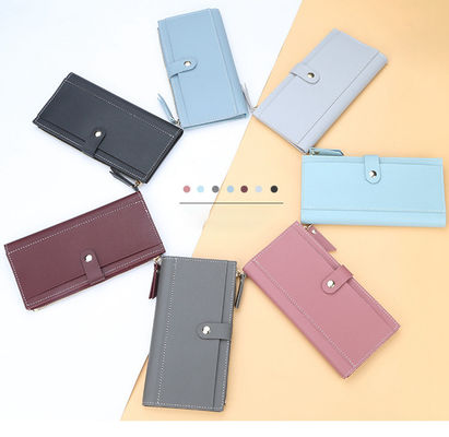 Ladies Travel Purse Zip Around Clutch Wallet Wristlet Blocking Pu Leather Wallet 0.15kg
