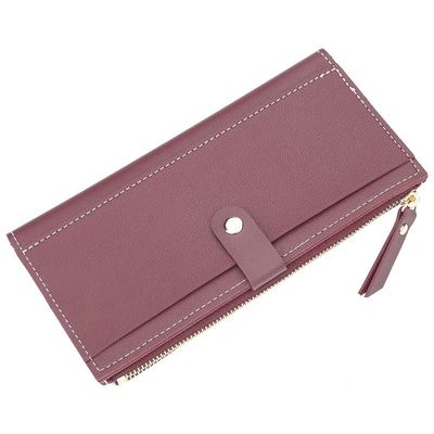 Ladies Travel Purse Zip Around Clutch Wallet Wristlet Blocking Pu Leather Wallet 0.15kg