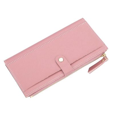 Ladies Travel Purse Zip Around Clutch Wallet Wristlet Blocking Pu Leather Wallet 0.15kg