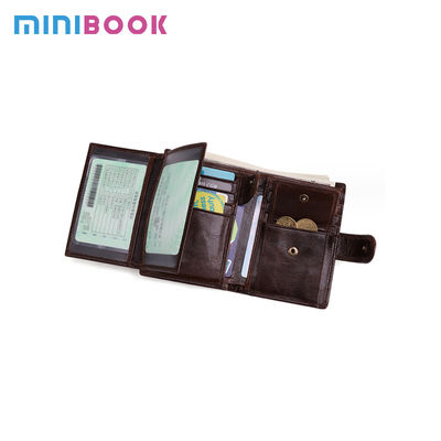 Men's Slim Card Holder Billfold Money Clip Wallet Genuine Leather Small Bag for Rfid