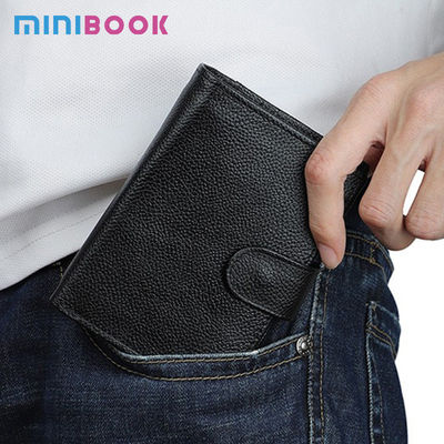 Men's Slim Card Holder Billfold Money Clip Wallet Genuine Leather Small Bag for Rfid