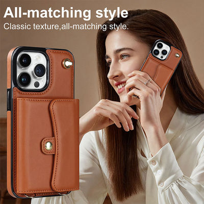 Iphone 13 12 15 14 Pro Max Mini Wallet Bag Card Holder Slim Case With Lanyard Y Support Wireless Charge