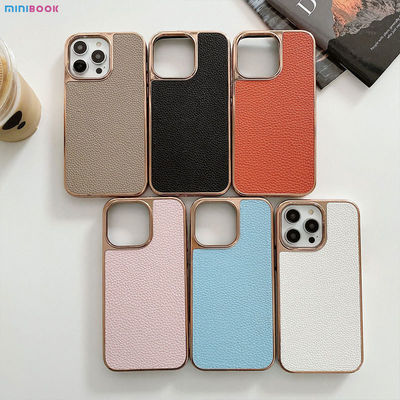 Full Cross Pebble Pattern PU Leather Mobile Phone Case for iPhone 13 14 15 Customized