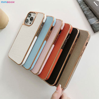 Full Cross Pebble Pattern PU Leather Mobile Phone Case for iPhone 13 14 15 Customized