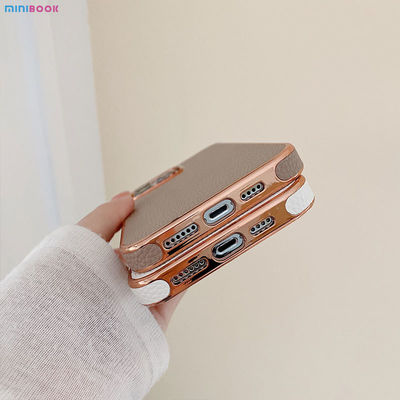 Full Cross Pebble Pattern PU Leather Mobile Phone Case for iPhone 13 14 15 Customized