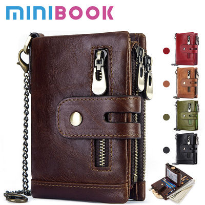 GENUINE LEATHER Lining Mini Wallet for Small Items Vintage Style Luxury RFID Purse
