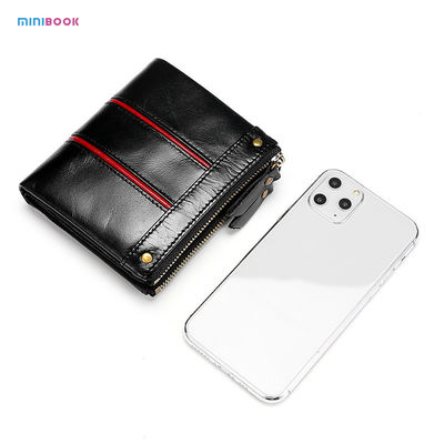Vintage Style Minibook Men's Wallet with Zipper Closure and Hasp Closure 11.5*10.5*3cm