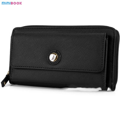 Custom Portable Designer Pebble Leather Cosmetic Storage Card Holder Wallet for Beauty
