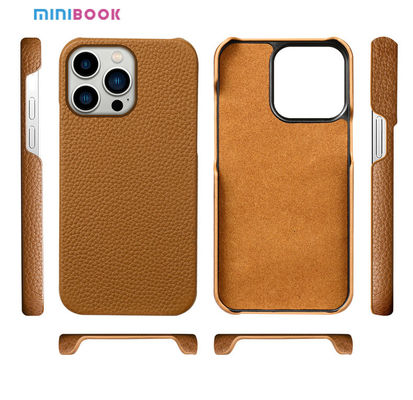Luxury Design Style Minibook Genuine Leather Phone Case For iPhone 13 14 With OEM/ODM