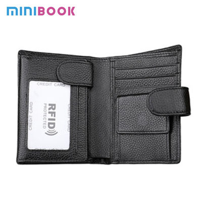 Men's Cowhide Wallet with Custom Logo RFID Blocking and Money Clip in Vintage Design