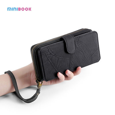 Letter Pattern PU Leather Wallet Case for iPhone 13 Pro Max Minibook Multi-Function