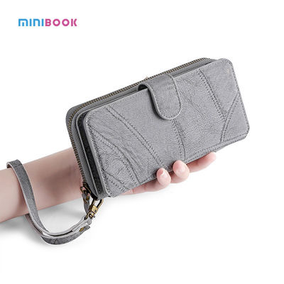 Letter Pattern PU Leather Wallet Case for iPhone 13 Pro Max Minibook Multi-Function