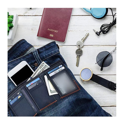 GENUINE LEATHER Mini Minimalist Rfid Credit Card Holder Ultra-thin Designer Money Clip