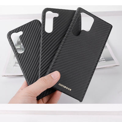 Mobile Phone Cases Custom Logo Carbon Fiber Genuine Leather Cover for Samsung S22 S23
