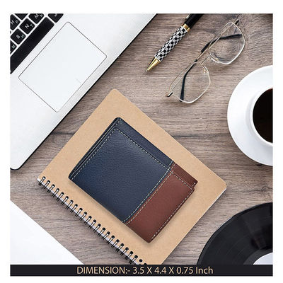GENUINE LEATHER Mini Minimalist Rfid Credit Card Holder Ultra-thin Designer Money Clip