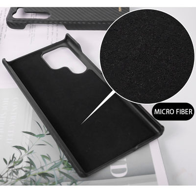 Mobile Phone Cases Custom Logo Carbon Fiber Genuine Leather Cover for Samsung S22 S23