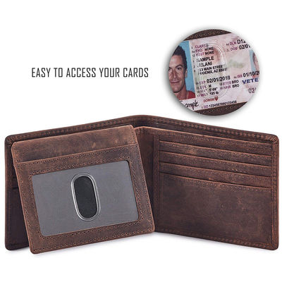 12cm * 10cm * 2cm Full Grain Leather Wallet Set with RFID Blocking and None Decoration