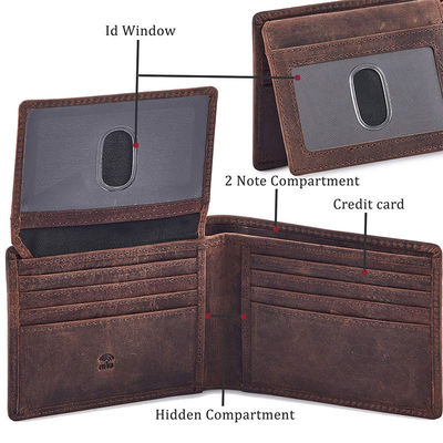 12cm * 10cm * 2cm Full Grain Leather Wallet Set with RFID Blocking and None Decoration