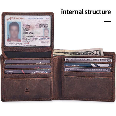 12cm * 10cm * 2cm Full Grain Leather Wallet Set with RFID Blocking and None Decoration