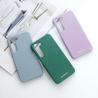 OEM/ODM Genuine Leather Camera Protection Phone Case for SAMSUNG Classic Pebble Grain