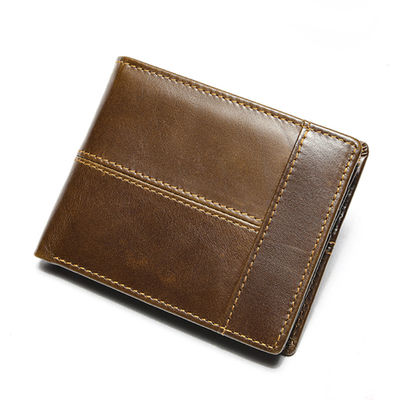 Fashionable Men's Leather Short Wallet with RFID Function and Vintage Cash Holder