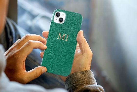 Minibook Handmade Luxury Full Grain Pebble Leather Phone Case for Iphone 13 14 Pro Max