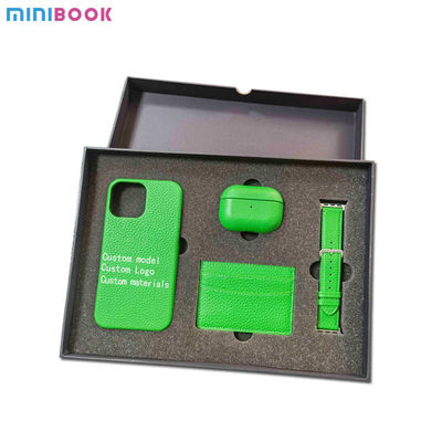 Waterproof Minibook Custom Genuine Leather Mobile Phone Case for iPhone 14 Men's Edition