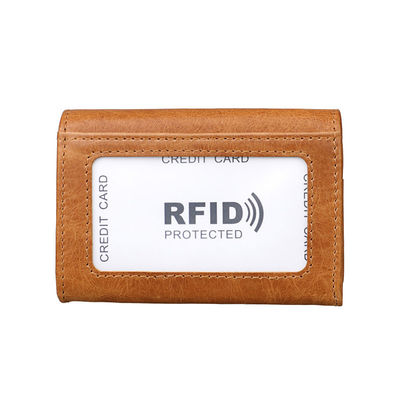 2024 Short Bifold Zipper Wallet for Men Custom Logo and RFID Blocking in Cow Leather