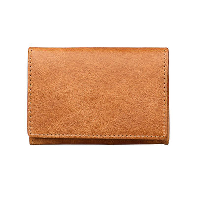 2024 Short Bifold Zipper Wallet for Men Custom Logo and RFID Blocking in Cow Leather