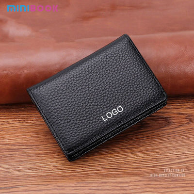 Open Closure Genuine Leather Credit Card Wallet for 2024 Product Business Namecard Holder