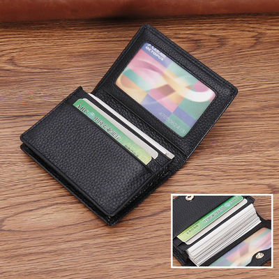 Open Closure Genuine Leather Credit Card Wallet for 2024 Product Business Namecard Holder