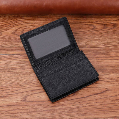 Open Closure Genuine Leather Credit Card Wallet for 2024 Product Business Namecard Holder