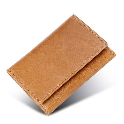 Vintage Genuine Waxy Leather Multi-functional RFID Credit Card Holder Wallet for Men